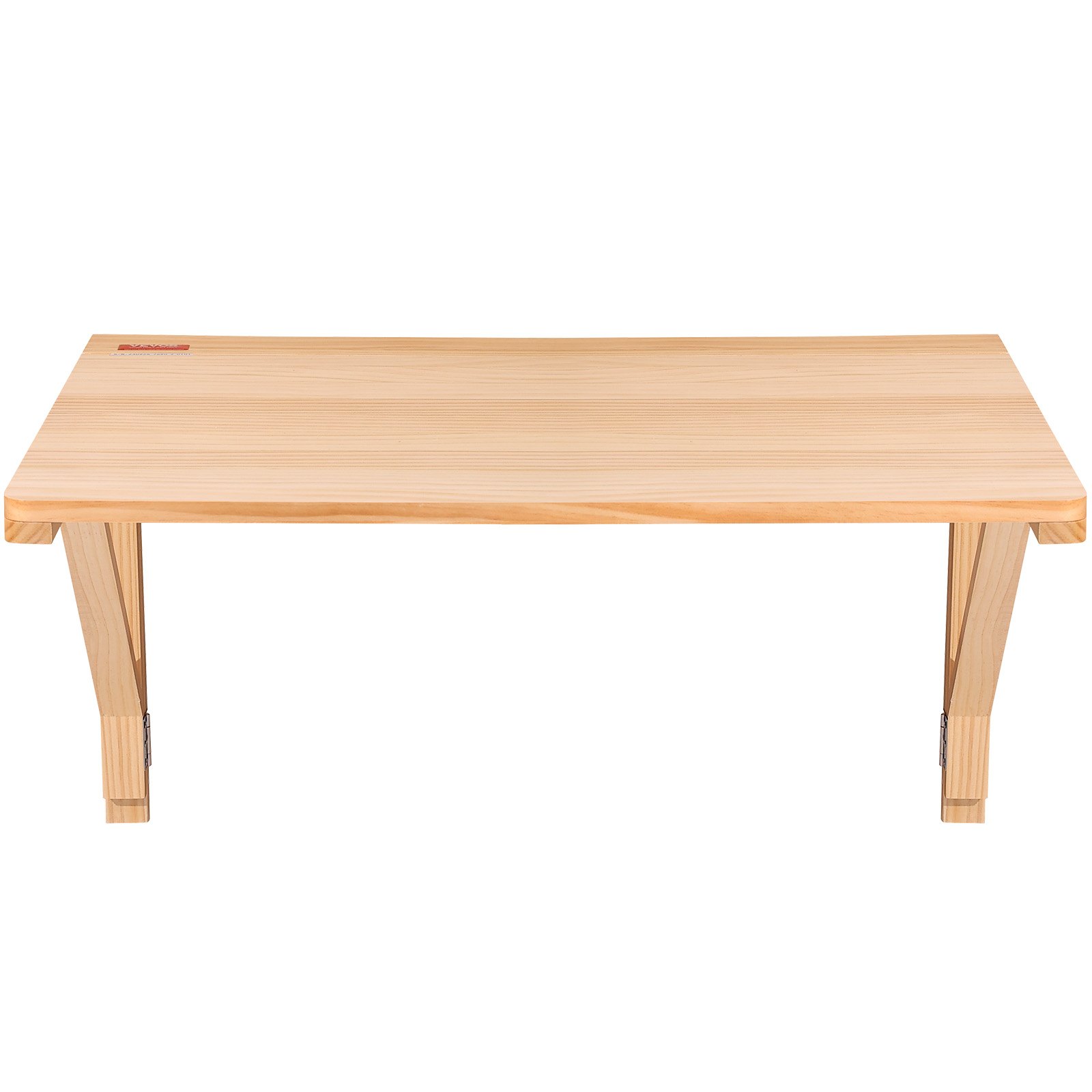 VEVOR wall mounted folding table with a light wood finish and foldable legs.
