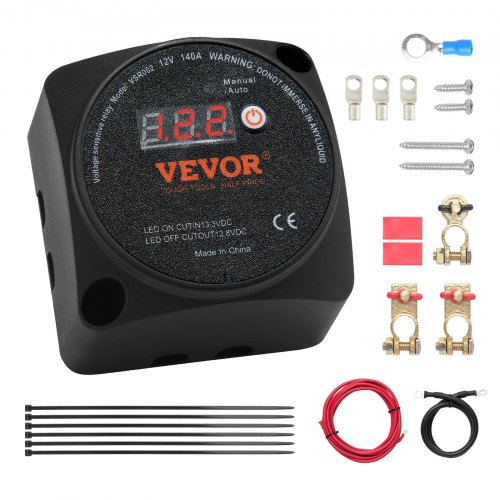 Dual Battery Isolator Kit, Dual Battery Smart Isolator 140 AMP 12V High Low Voltage Protection Spanningsgevoelige Relaiskit voor Auto's RVS Trucks SUV's Boten Dual Battery Isolator Kit, Dual Battery Smart Isolator 140 AMP 12V High Low Voltage Protection Spanningsgevoelige Relaiskit voor Auto's RVS Trucks SUV's Boten