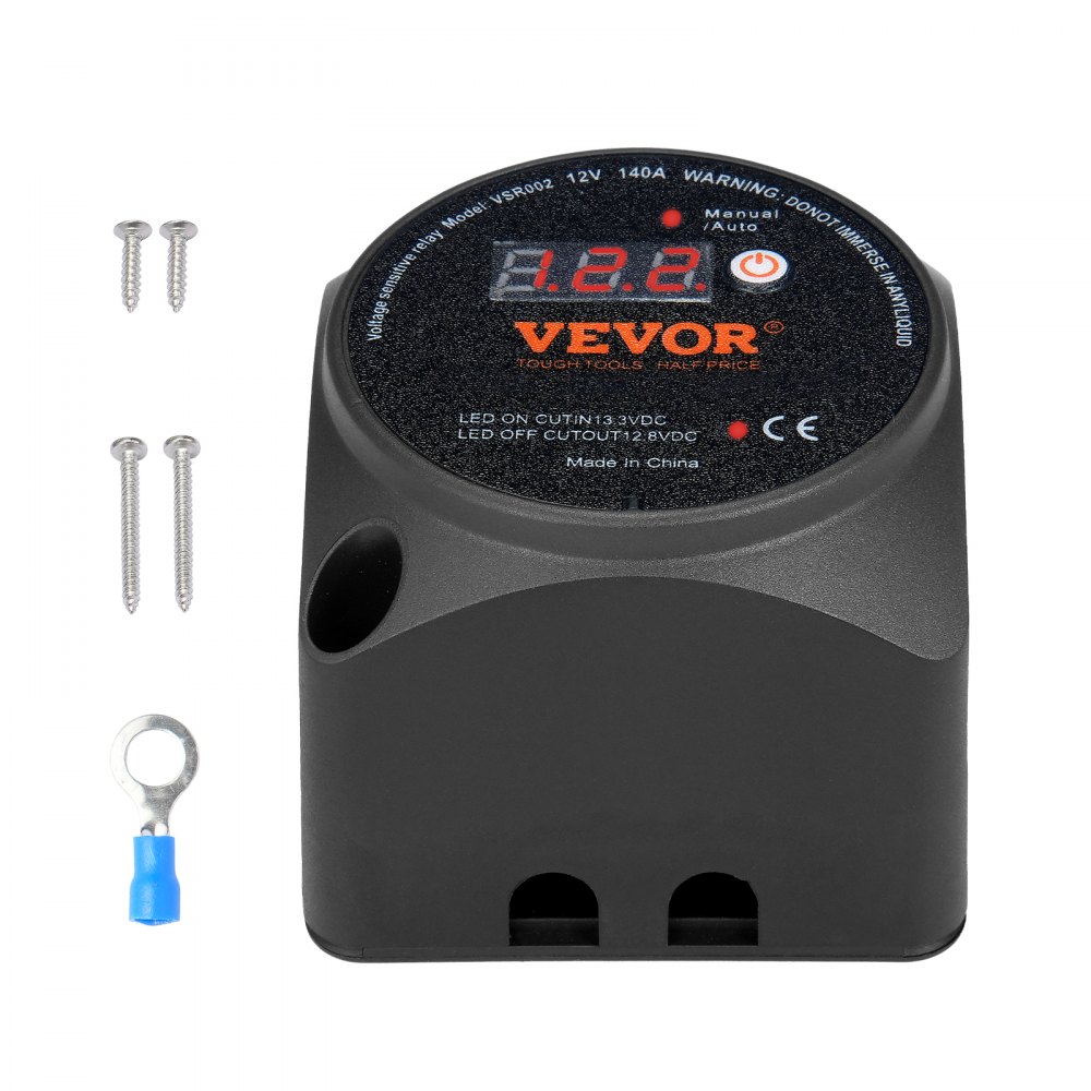 Relé deleného nabíjania VEVOR Relé snímania napätia 12V 140A Dual Battery Isolator