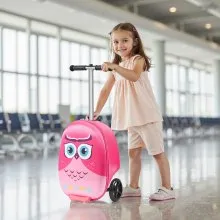 Maleta patinete infantil VEVOR Ride-on de 20 pulgadas con ruedas Flash, color rosa