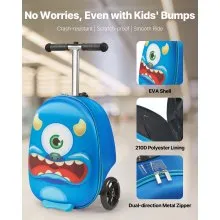 Maleta patinete infantil VEVOR Ride-on de 20 pulgadas con ruedas Flash, color azul