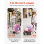 VEVOR Ride-on Luggage 20-inch Kids Scooter Suitcase with Flash Wheels Purple