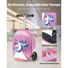 VEVOR Ride-on Luggage 20-inch Kids Scooter Suitcase with Flash Wheels Purple