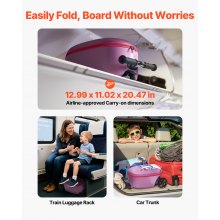 VEVOR Ride-on Luggage 20-inch Kids Scooter Suitcase with Flash Wheels Purple