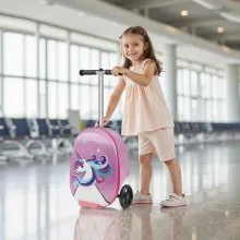 Maleta patinete infantil VEVOR Ride-on de 20 pulgadas con ruedas Flash, color morado