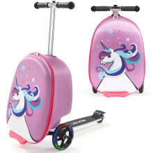 VEVOR Ride-on Luggage 20-inch Kids Scooter Suitcase with Flash Wheels Purple