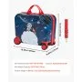 VEVOR Ride-on Luggage, 26 L Capacity, 18 Inches Tow Along Toddler Carry on Luggage with Wheels, Adjustable Shoulder Strap, Lightweight Kids Riding Suitcase for Boys & Girls Aged 3+, Blue & White