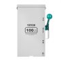 Interruptor de transferencia de generador VEVOR de 100 A, interruptor de transferencia manual de 24 000 W, interruptor de transferencia de potencia de doble tiro de alta resistencia de 120/240 V, cumple con las normas NEMA 3R, para generadores de exterior, interior y portátiles.
