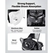 VEVOR Engine Motor Mount Replacement, Left Front Engine Mount, Universal Compatible with 2014–2018 Chevrolet Silverado 1500 5.3L V8, Secure Support, Heavy-duty Aluminum Construction, Black