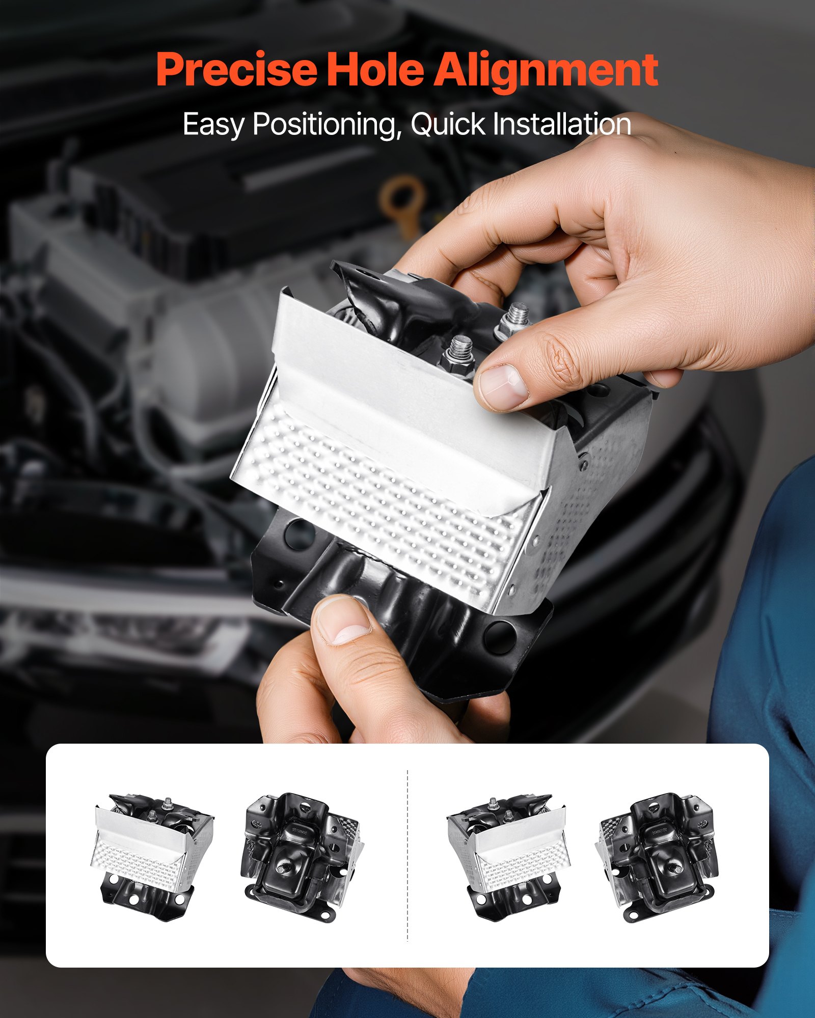 VEVOR Engine Motor Mount Kit Replacement, Set of 2, Compatible with 2007–2013 Chevrolet Silverado 1500 5.3L V8, Replace OE# A5365, A5365, Secure Support, Left and Right Front Mounts