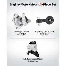 VEVOR Engine Motor Mount and Transmission Mount Kit Replacement, Set of 3, Compatible with 2012–2013 Honda Accord 1.8L Coupe, Replace OE# A65048, A65021, A65087, Secure Support