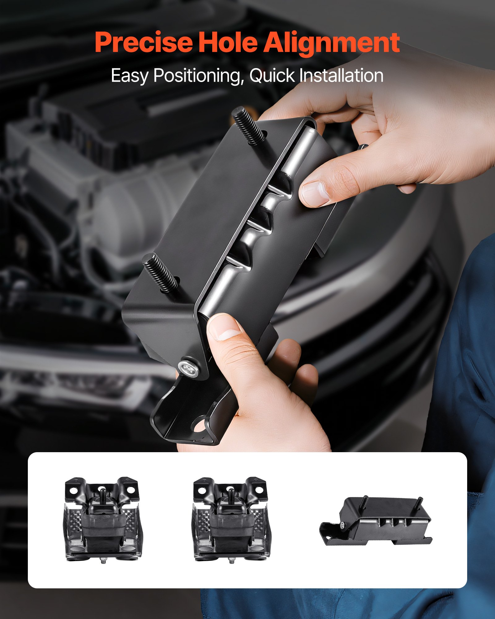 VEVOR Engine and Transmission Motor Mount Kit Replacement, Set of 3, Compatible with 2007–2013 Chevrolet Silverado 1500 5.3L V8, Replace OE# A5365, A5365, A2638, Secure Support