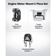 VEVOR Engine and Transmission Motor Mount Kit Replacement, Set of 3, Compatible with 2013–2019 Ford Escape 2.0L L4, Replace OE# A5612, A5631, A5520, Secure Support