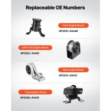 VEVOR Engine Motor Mount and Transmission Mount Kit Replacement, Set of 4, Compatible with 2009–2012 Ford Escape 2.5L L4, Replace OE# A5446, A5481, A5412, A5441, Secure Support