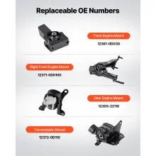 VEVOR Engine and Transmission Motor Mount Kit Replacement, Set of 4, Compatible with 2003–2008 Toyota Corolla 1.8L L4, Replace OE# A4220, A4219, A4218, A4221, Secure Support