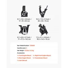 VEVOR Engine and Transmission Motor Mount Kit Replacement, Set of 4, Compatible with 2003–2008 Toyota Corolla 1.8L L4, Replace OE# A4220, A4219, A4218, A4221, Secure Support