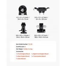 VEVOR Engine Motor Mount and Transmission Mount Kit Replacement, Set of 4, Compatible with 2008–2010 Chrysler Town & Country 3.3L, Replace OE# A5654, A5480, A5465, A5493, Secure Support
