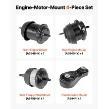 VEVOR Engine and Transmission Motor Mount Kit Replacement, Set of 4, Compatible with 2009–2017 Chevrolet Traverse 3.6L V6, Replace OE# A5548HY, A5549HY, A5458HY, A5444, Secure Support