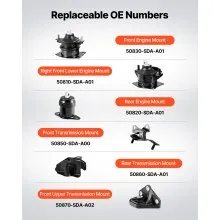 VEVOR Engine Motor Mount and Transmission Mount Kit Replacement, Set of 6, Compatible with 2003–2007 Honda Accord 2.4L L4, Replace OE# A4526HY, A4517, A4516, A4510, A4509, A4542, Secure Support