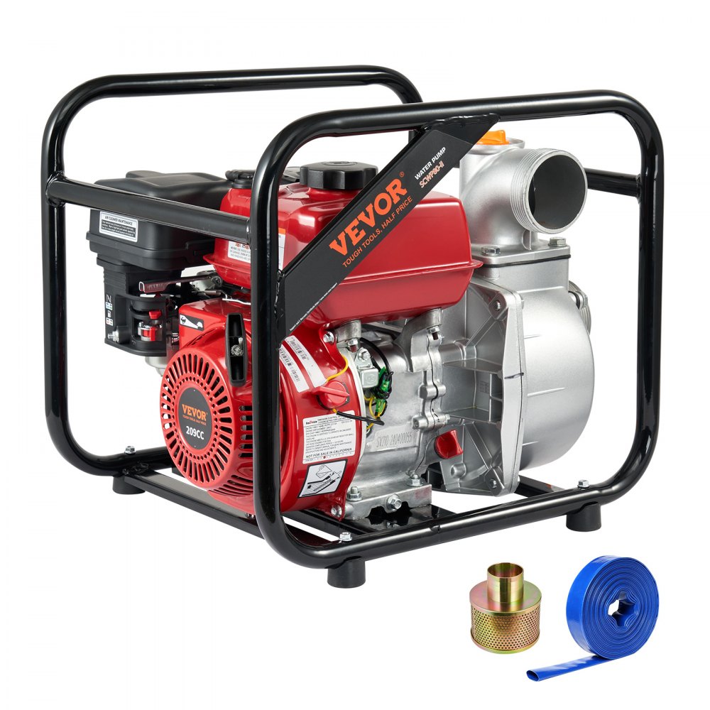 VEVOR Gasoline Engine Water Pump Gas Powered Water Transfer Pump 3" 7HP 4-Stroke