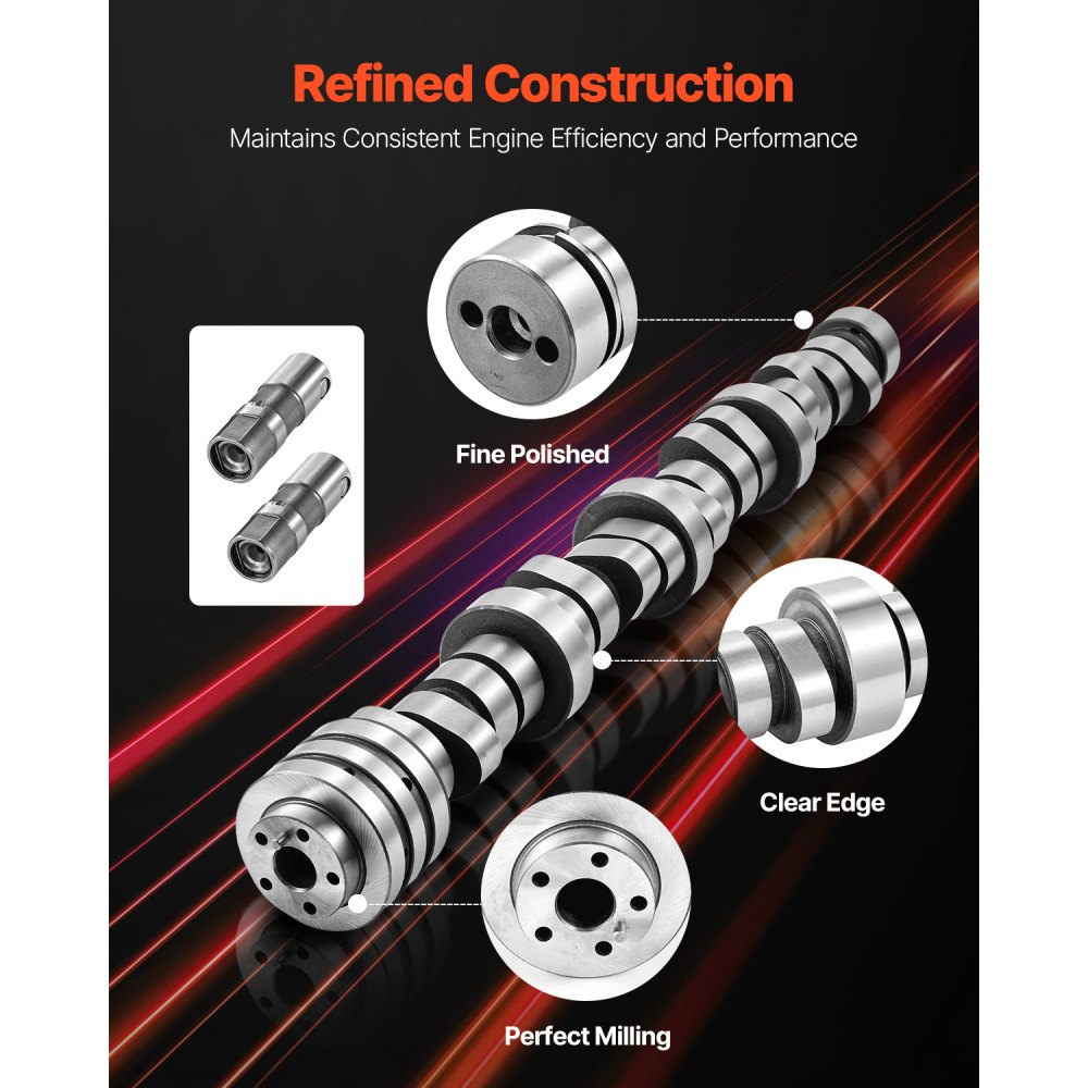 VEVOR Lifter Camshaft Kit, 18-Piece Set, Fits 2009-2021 Jeep Grand Cherokee, 2009-2021 Dodge Challenger, Fits 1999-2013 4.8L, 5.3L, and 5.7L LS-Based Engines, V8 5.7L