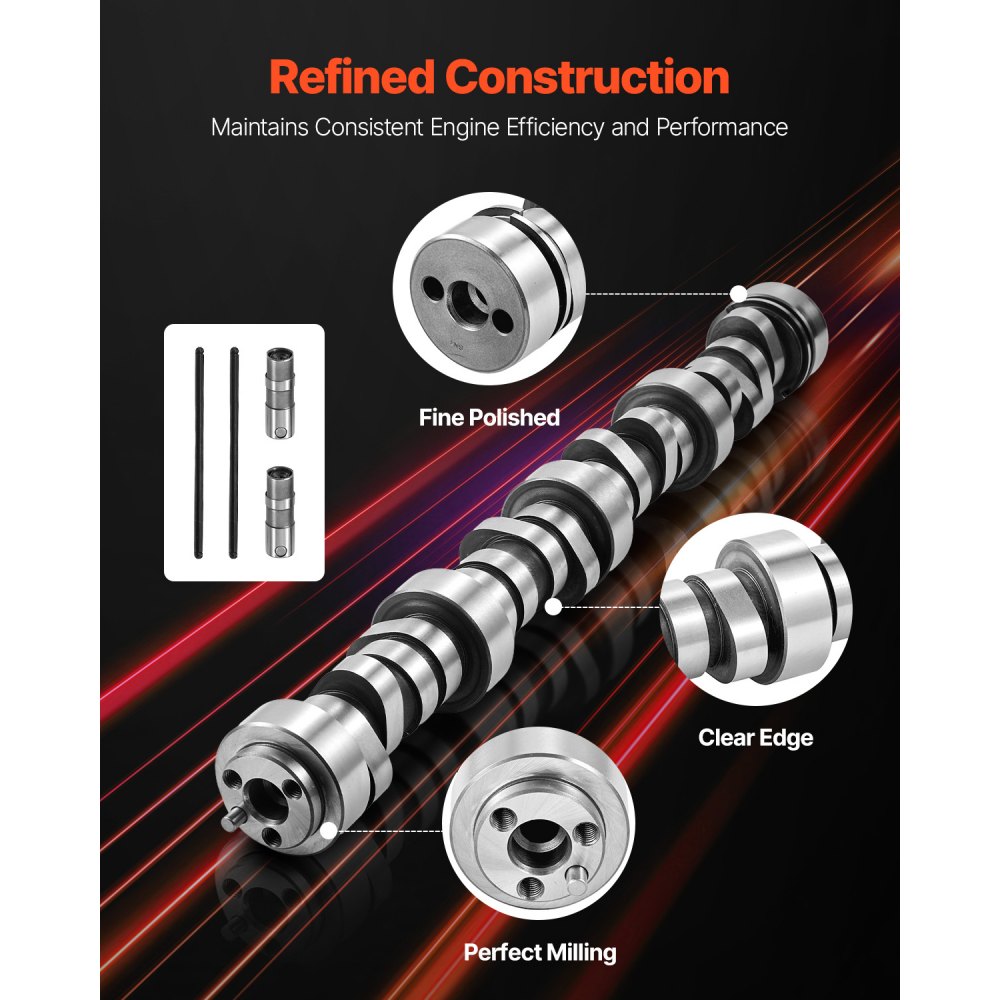 VEVOR Lifter Camshaft Kit, 13-Piece Set, Gray Cast Iron Engine Cam, Compatible with Norris trucks from 1999-2013 GM Gen3/4, Fit 1999-2013 LS-Based Engines (Silverado, Sierra, Tahoe, Yukon/LS1)