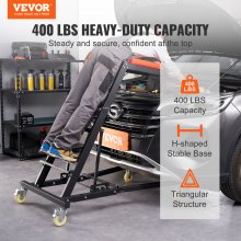 VEVOR Automotive Topside Creeper, with Adjustable Height 48" to 76", 181.44KGS Capacity High Creeper, 4 Swivel Caster Wheels, Heavy Duty Foldable Creeper for Auto Repair and Maintenance