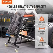 VEVOR Automotive Creeper, with Adjustable Height 49.6" to 75.6", 400 LBS Capacity High Creeper, 4 Swivel Caster Wheels, Heavy Duty Foldable Creeper for Auto Repair and Maintenance