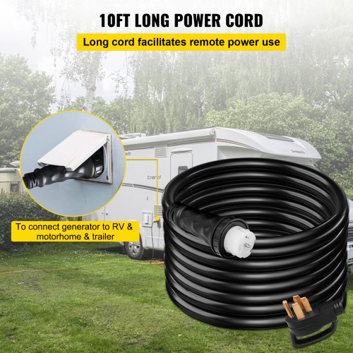 VEVOR 15FT Generator Power Cord 50A 125/250 V 14-50P to CS6364 Locking Connector