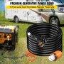 VEVOR Generator Cord, 15FT Generator Power Cord with Plug in & Out Pin of Inlet Box Side, 50AMP SS2-50R/CS6375 Style Inlets Cable, 12000W Extension Cord, 125/250V Power Tested to UL Standards
