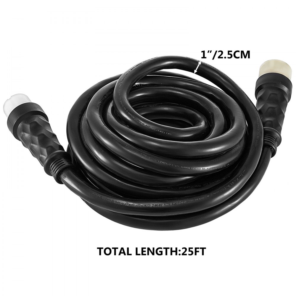 Cable de generador Cable de alimentación 25 pies 50a Enchufe macho de bloqueo a conector de bloqueo Cs6364