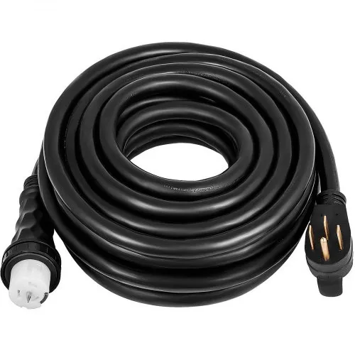 VEVOR 25FT 50 Amp Generator Extension Cord & Power Inlet Box - 125/250V, NEMA 14-50P & 14-50R, 6/3+8/1 Gauge, ETL - View #2