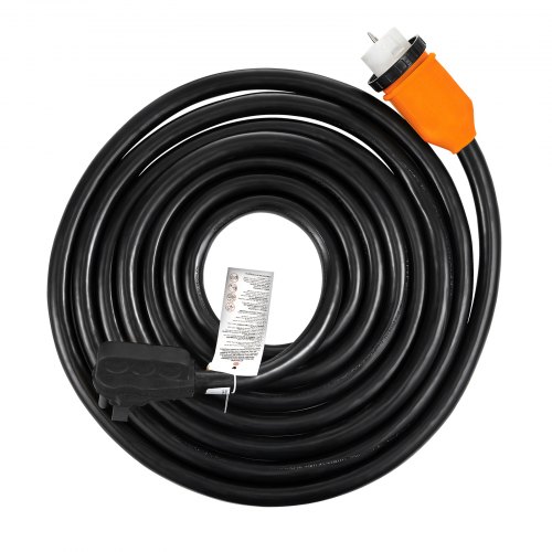 VEVOR Generator Cord, 30FT Generator Power Cord w/ Plug in & Out Pin of Inlet Box Side, 50AMP SS2-50R/CS6375 Style Inlets Cable, 12000W UL Listed Extension Cord, 125/250V Power Generator Cord w/ Strap