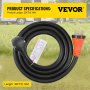 VEVOR generator cord, 30ft length displayed on green grass with a camper in background.