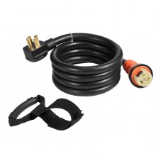 VEVOR Generator Cord, 30' Generator Power Cord w/ Plug in & Out Pin of Inlet Box Side, 50AMP SS2-50R/CS6375 Style Inlets Cable, 12000W Extension Cord, 125/250V Power Generator Cord w/ Strap