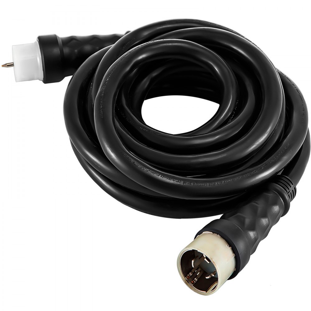 VEVOR 50Ft 50A Generator Extension Cord Generator Power Cord STW 6/3 + 8/1 AWG 100% copper NEMA SS2-50P/CS6364 Power Assemblies Cord 125/250VAC Twist to Lock Plug Oil Resistant Cable Jacket, Black