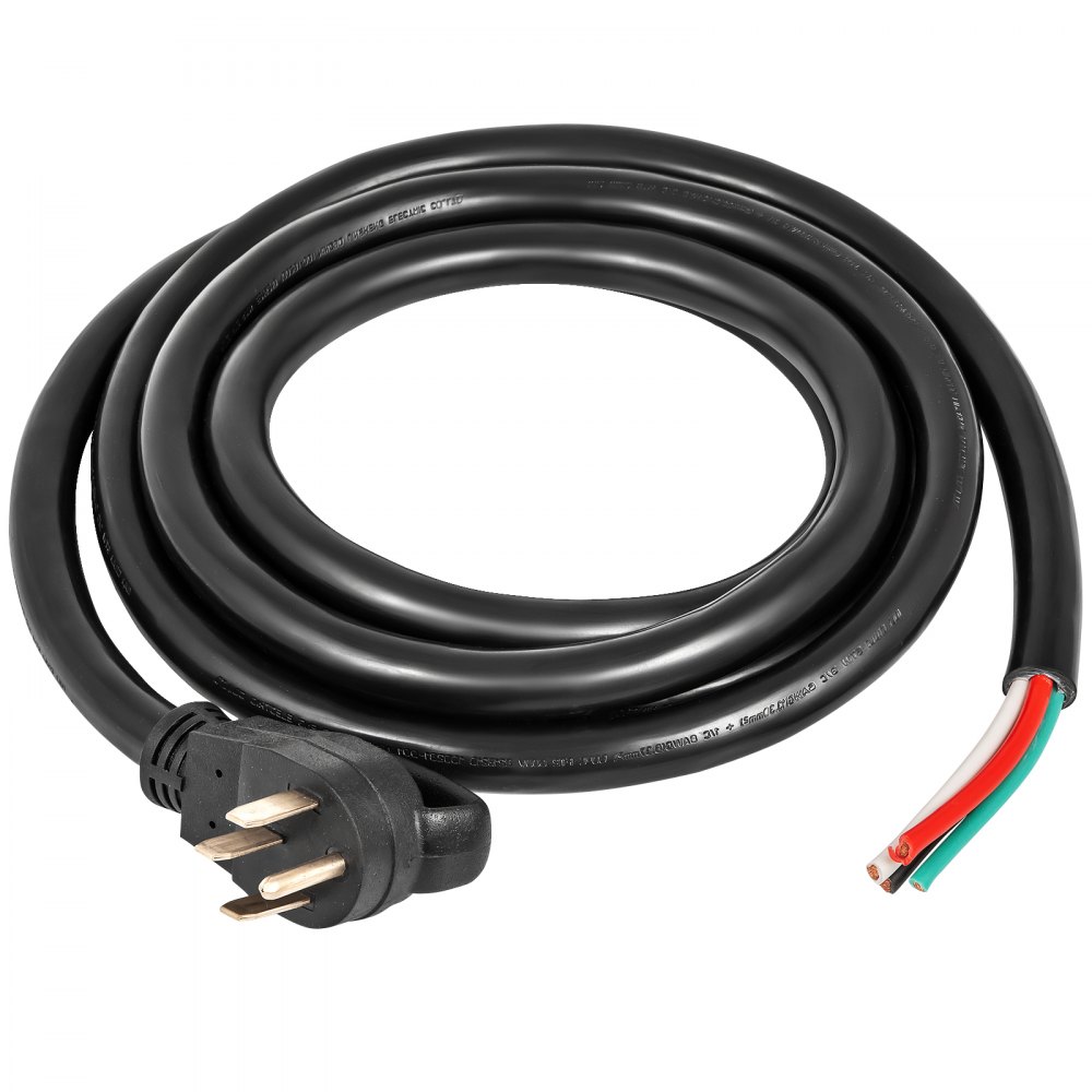 VEVOR 50' 50A RV Camp Power Cord Generator Cord 6/3 + 8/1 AWG NEMA 14-50P to Bare Wire