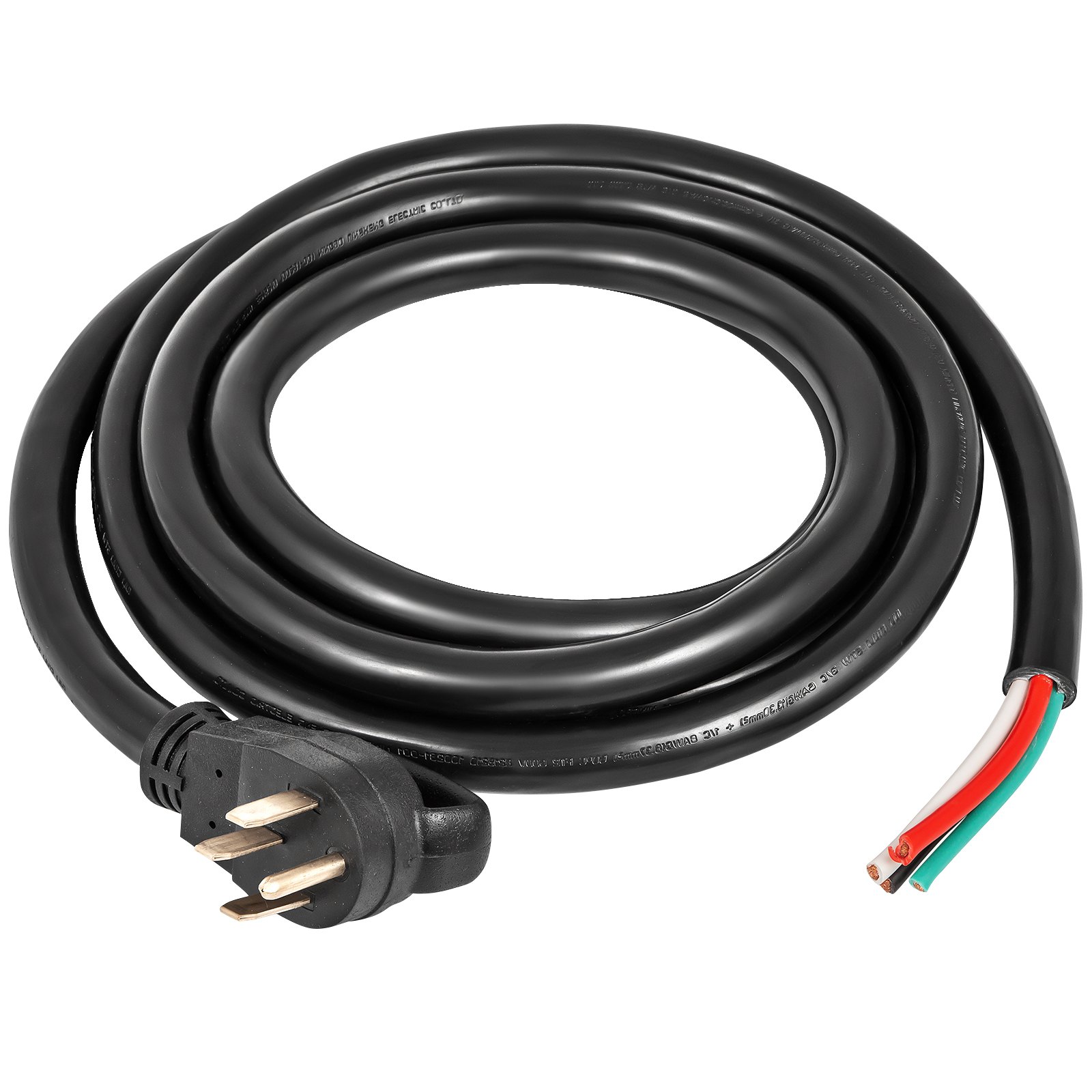 VEVOR 50' 50A RV Camp Power Cord Generator Cord 6/3 + 8/1 AWG NEMA 14-50P to Bare Wire