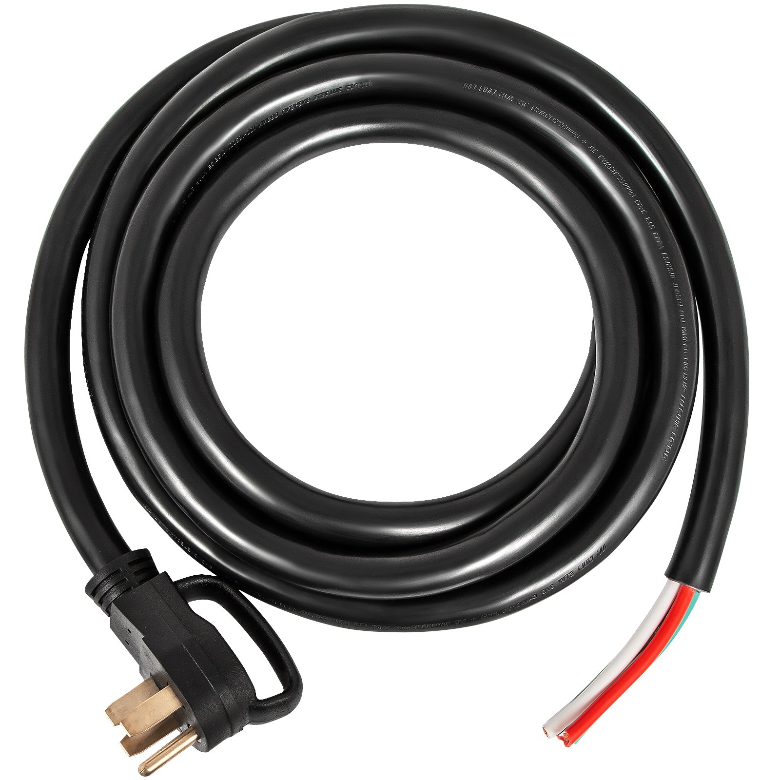 VEVOR 50' 50A RV Camp Power Cord Generator Cord 6/3 + 8/1 AWG NEMA 14-50P to Bare Wire