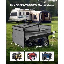 Generator Cover Universal Waterproof Cover 420D 34x26x21in for 3500-12000W
