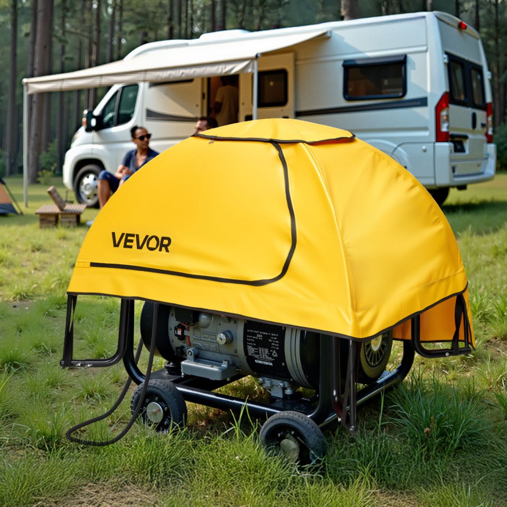 VEVOR Generator Cover, 915x660x660 mm Waterproof Universal Generator Cover for Most Generators 1778-2743.2 mm Perimeter, Portable Generator Running Cover with Heavy Duty Thicken Oxford Fabric, Yellow