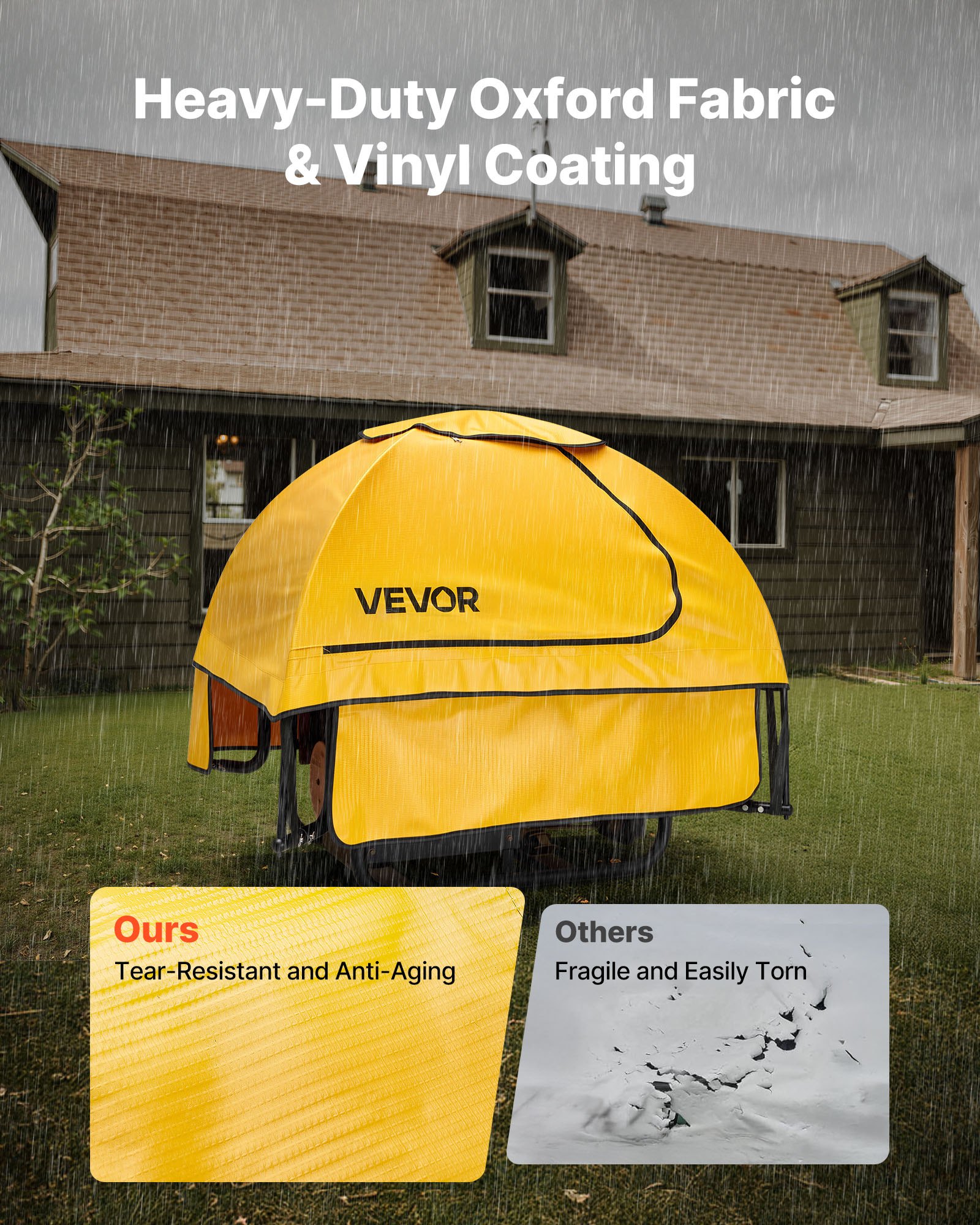 VEVOR Generator Cover, 915x660x660 mm Waterproof Universal Generator Cover for Most Generators 1778-2743.2 mm Perimeter, Portable Generator Running Cover with Heavy Duty Thicken Oxford Fabric, Yellow