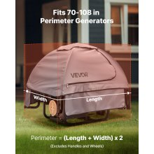 Generator Cover Universal Waterproof Cover 36x26x26 in for 70-108 in Gray