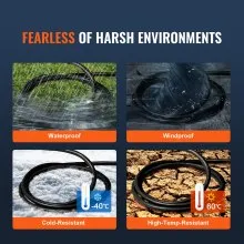 VEVOR 30-Amp Generator Extension Cord, 25 Feet, 125V 3750W Heavy Duty Generator Outdoor Power Cord, NEMA L14-30P / Four NEMA 5-20R STJW Flexible Power Cable with Twist Lock Connectors, for Generators