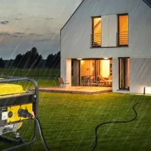 VEVOR 30-Amp Generator Extension Cord, 25 Feet, 125V 3750W Heavy Duty Generator Outdoor Power Cord, NEMA L14-30P / Four NEMA 5-20R STJW Flexible Power Cable with Twist Lock Connectors, for Generators
