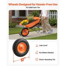 VEVOR Wheelbarrow Cart One Wheel Garden Dump Cart 330 lbs Yard Utility Cart