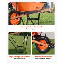 VEVOR Wheelbarrow Cart One Wheel Garden Dump Cart 330 lbs Yard Utility Cart