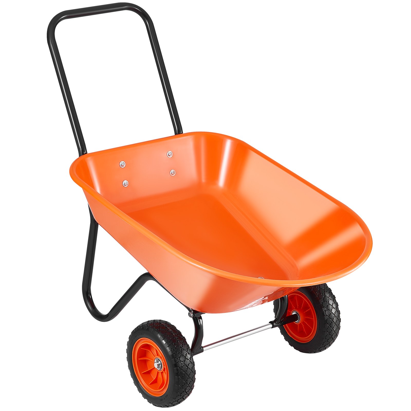 VEVOR Wheelbarrow Cart, 5 Cu. Ft. Load & 397 lbs Capacity, 2 Wheels Garden Dump Cart, Garden Wagon with Handle &  10"  Wide Track Wheels, Easy Loading Utility Yard Cart & Wagons for Outdoor Lawn Yard