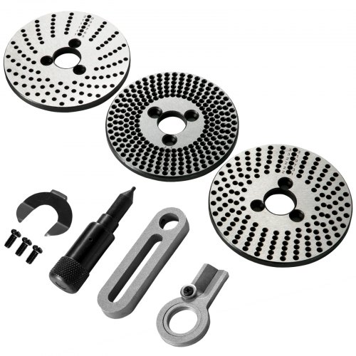 VEVOR Dividing Plate 4"/100MM Dividing Head 0.28"/7MM Horizontal  0.83"/21MM Indexing Head Rotary Table 3xIndex Plates for Milling Machine for Rotary Tables in Model HV-3/4/5/6