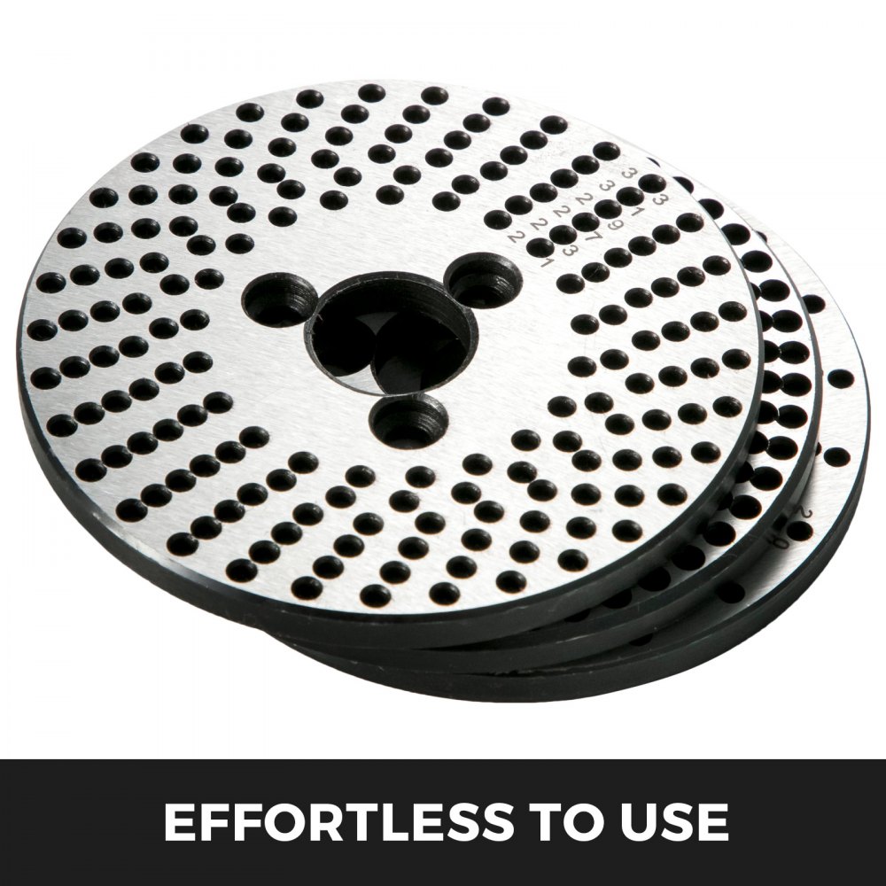 VEVOR rotary table set with perforated metal plates, labeled &quot;effortless to use&quot;.